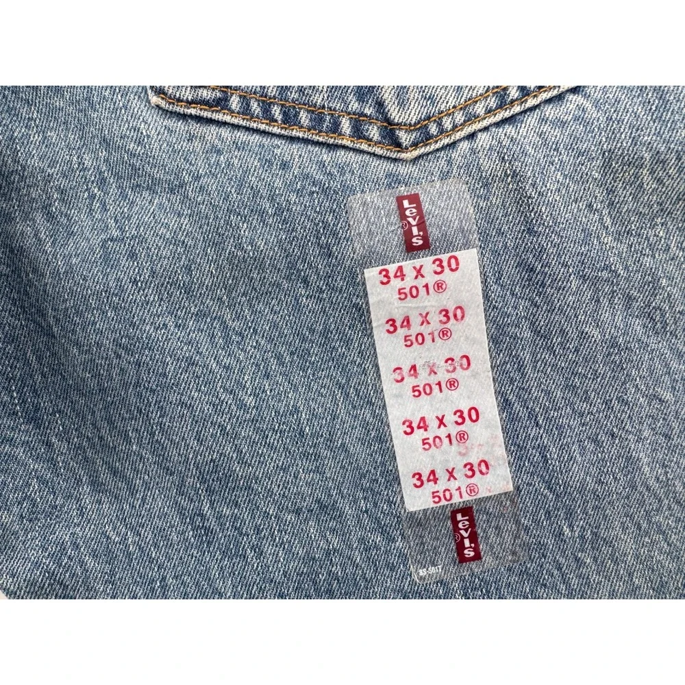 Vintage Levi's 501xx Dead Stock 34x30 Jeans Mens Button Fly Blue‎ New Bat Wing